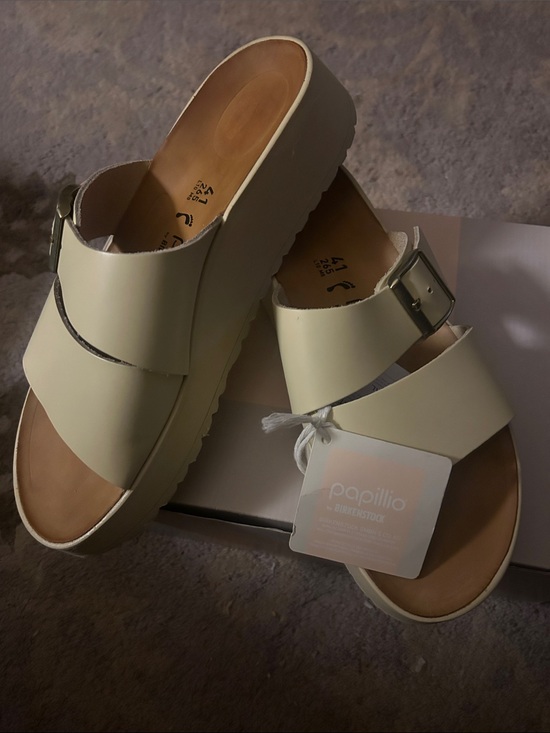 Birkenstock Shoes - NWB Papillio by Birkenstock Almina Platform Sandals Size US10 /41 Ecru Cream